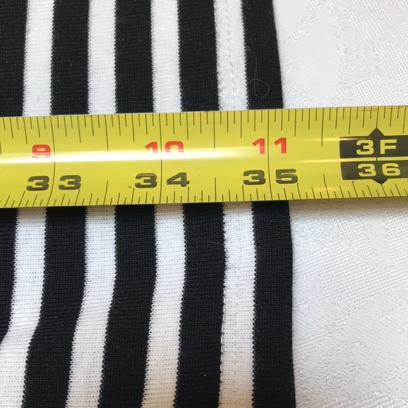 LRL NEW Black and White Striped Belted Cotton Mini Dress Size M Petite - Picture 14 of 15